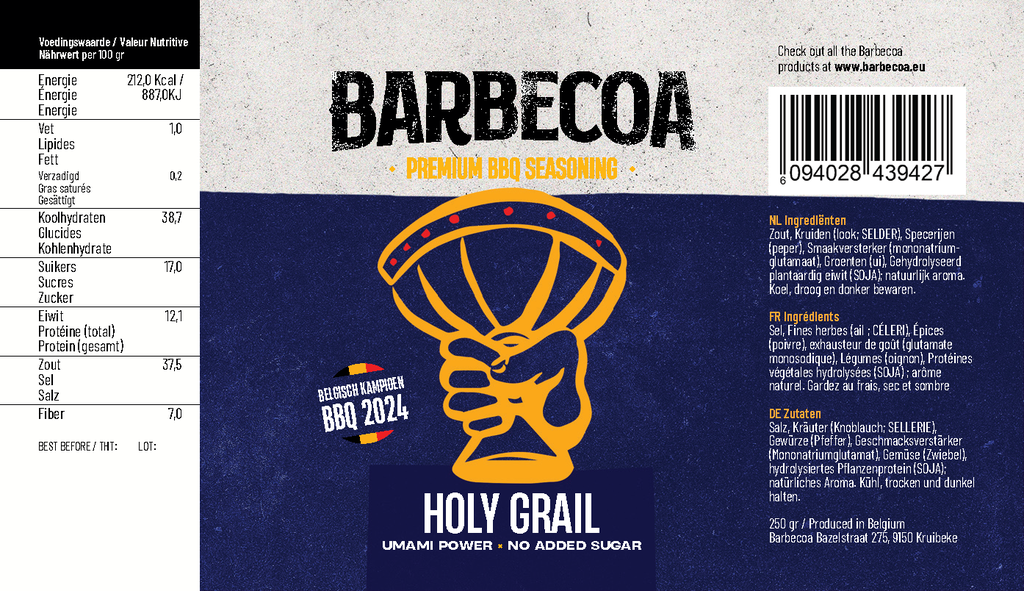 BARBECOA HOLY GRAIL BBQ RUB 250 GR