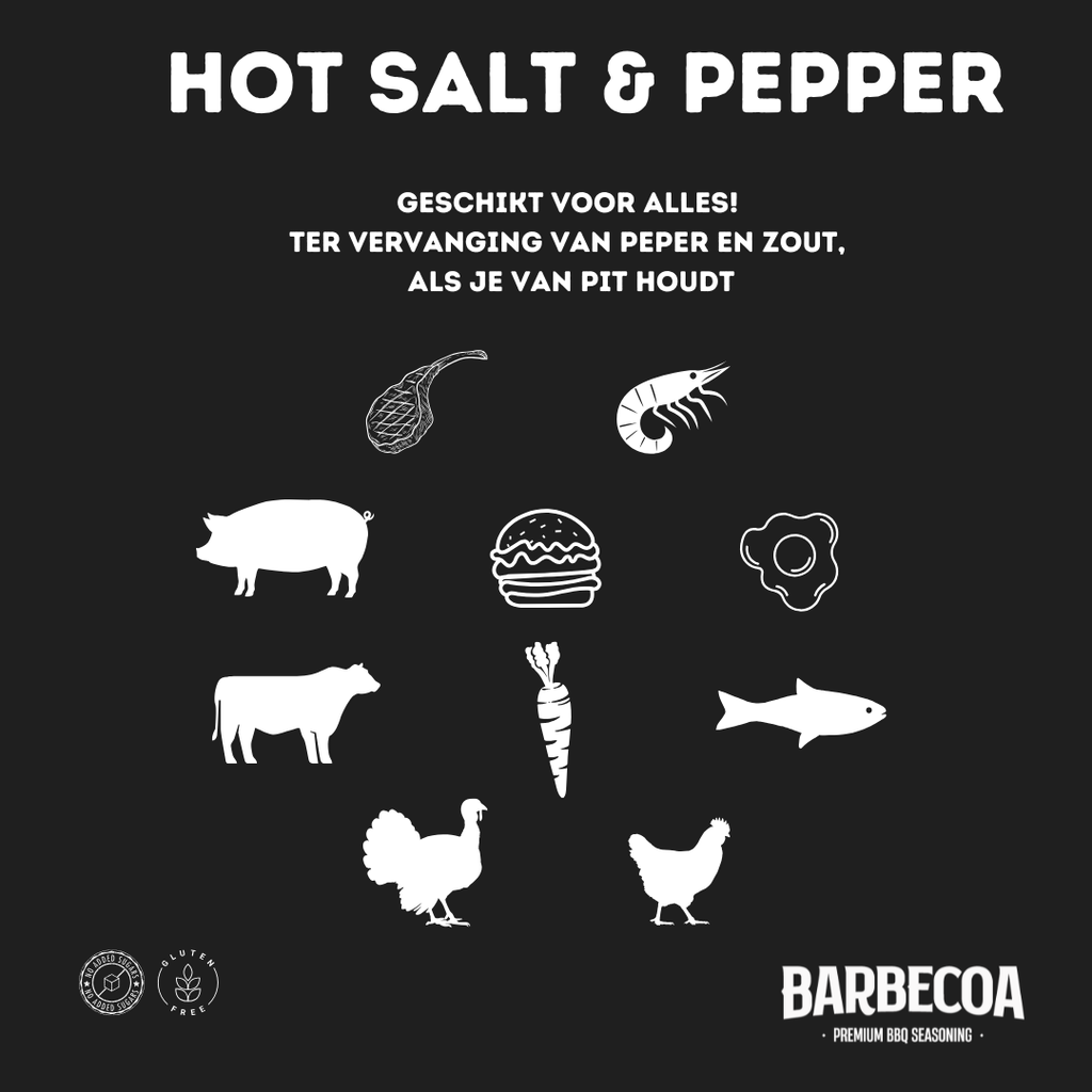 BARBECOA HOT SALT & PEPPER 250GR. 