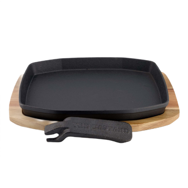 Sizzling Plate & Holder Cast Iron 24x32 cm