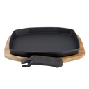 Sizzling Plate & Holder Cast Iron 24x32 cm