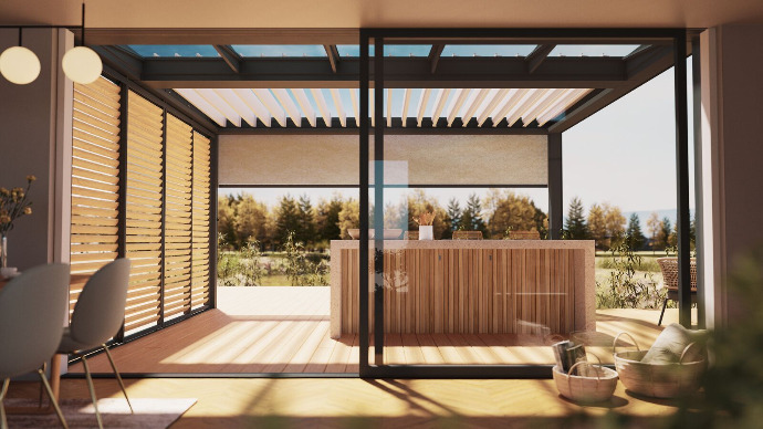 Aluminium Brustor pergola bij woning in België