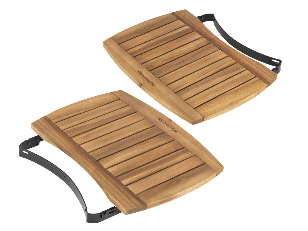 Big Green Egg, 2 WOODEN EGG MATES M KORTE STROKEN ACACIA