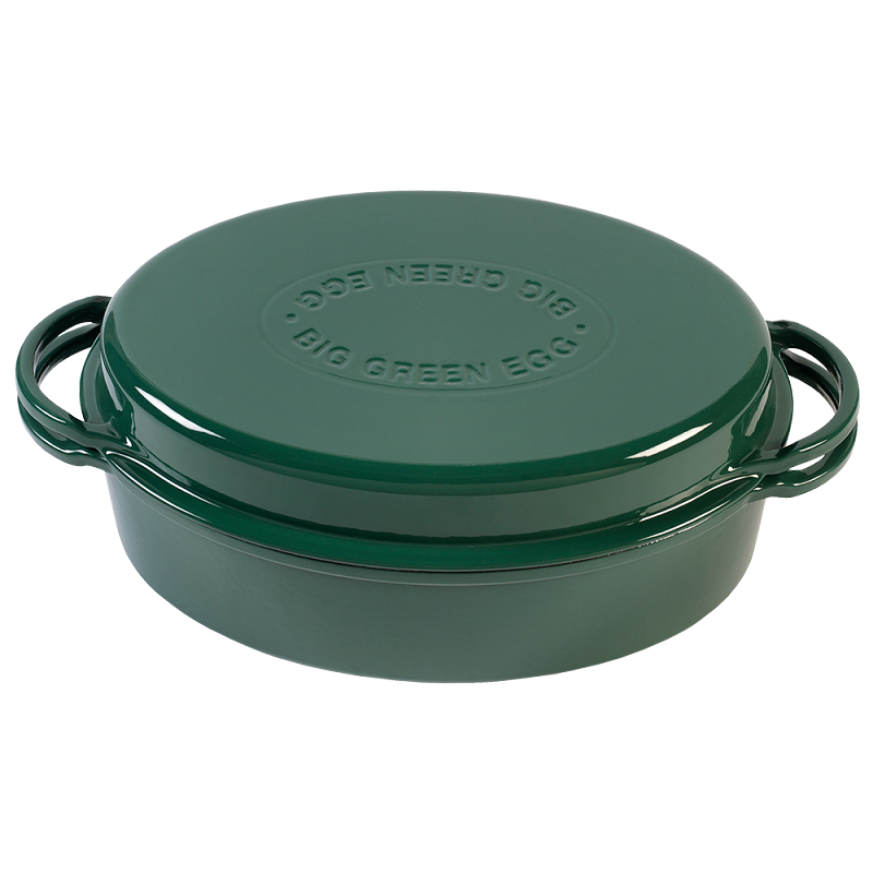 Big Green Egg, GREEN DUTCH OVEN OVAL KOOKPOT 5,2 LITER GROEN