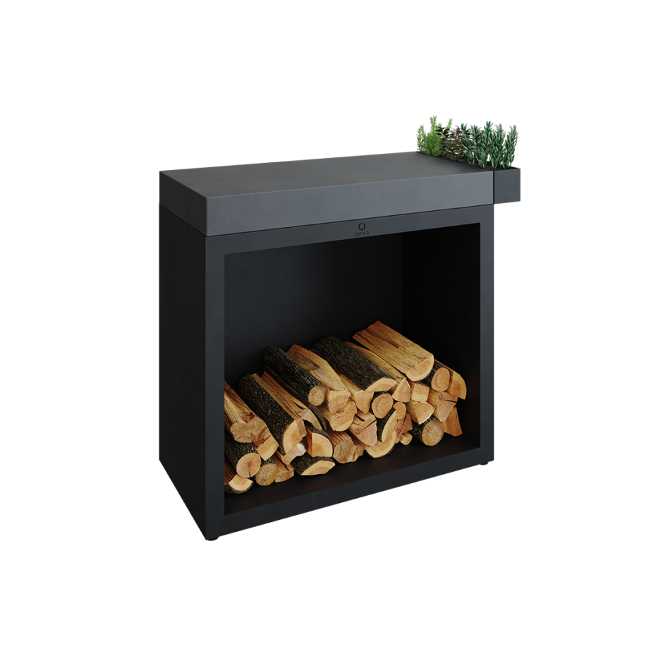 OFYR Butcher Block Storage 90 Black Ceramic Dark Grey