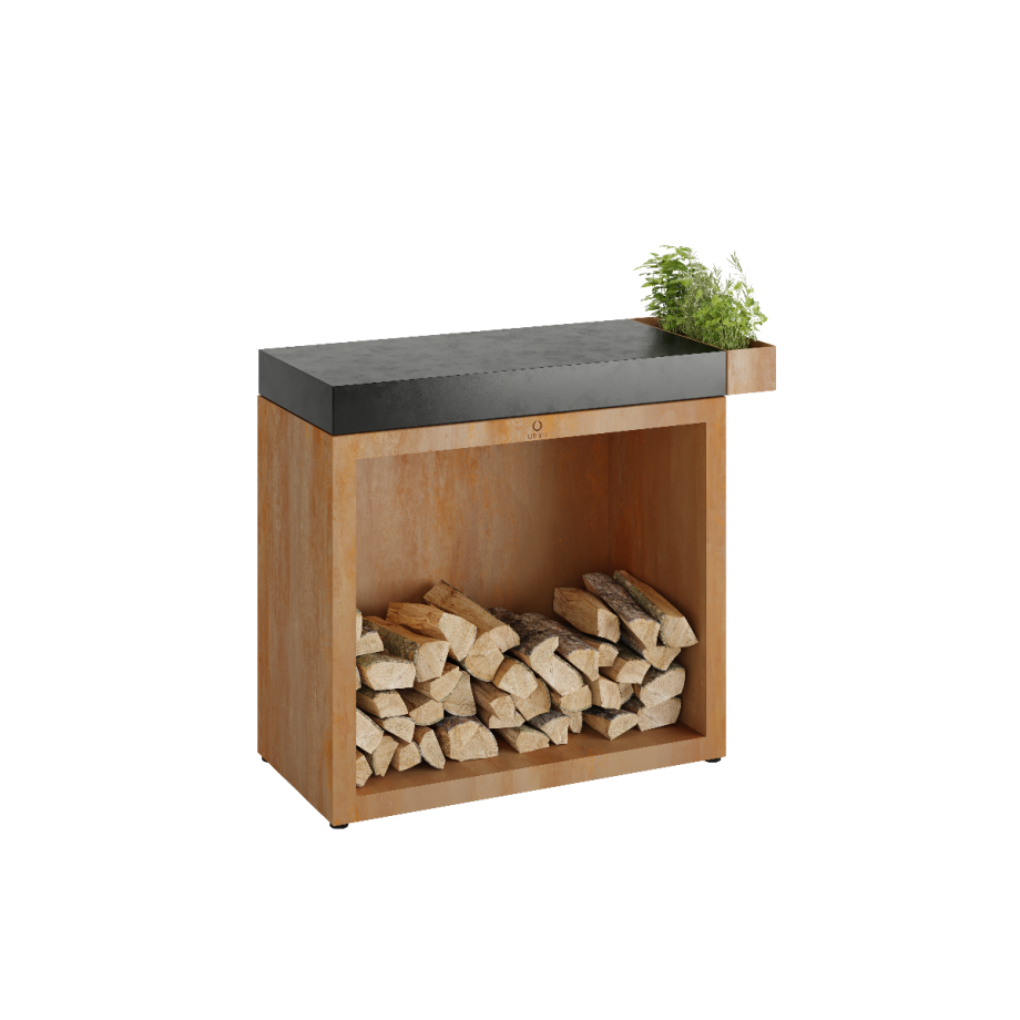 OFYR Butcher Block Storage 90 Corten Ceramic Dark Grey
