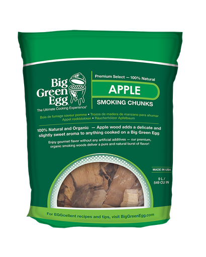 [0703 114617] Big Green Egg, APPLE WOOD CHUNKS GROTERE STUKKEN DAN CHIPS