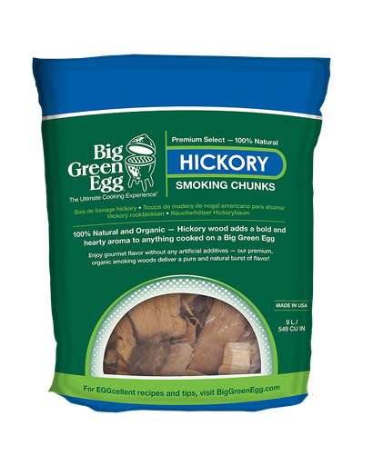 [0703 114624] Big Green Egg, HICKORY WOOD CHUNKS GROTERE BROKKEN DAN CHIPS