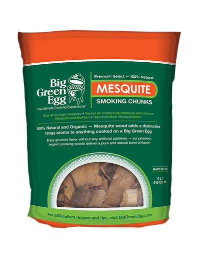 [0703 114631] Big Green Egg, MESQUITE WOOD CHUNKS GROTERE BROKKEN DAN CHIPS